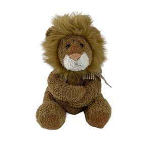 Mine Alone Lion 9"‎ Plush Brown Stuffed Animal Toy Gingham Bow